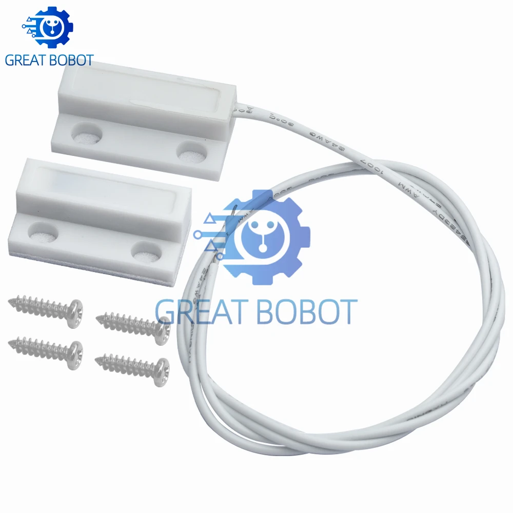 BS MC-38 Wired Door Window Sensor: 30mm Wire Lengthening Option,  Magnetic Switch, Ideal for Arduino -  Home Alarm Systems