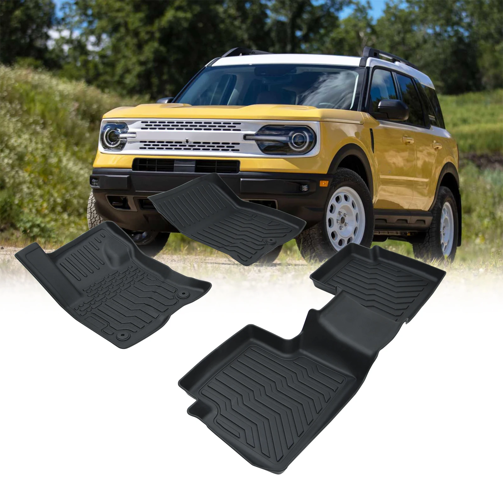 

Car Floor Mats TPE Rubber For 21-22 Ford Bronco Sport & 22-23 Maverick