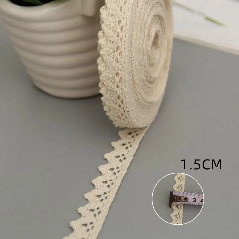 5 ياردة القطن الدانتيل تقليم الشريط البيج للخياطة خليط القطن الكروشيه الدانتيل DIY بها بنفسك الملابس فستان الخياطة النسيج