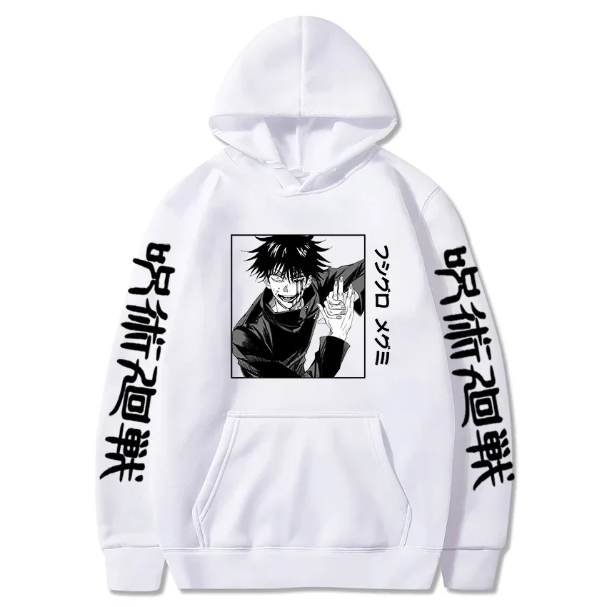 Japan Anime Jujutsu Kaisen Horror Fushiguro Megumi Manga Hoodies Men Harajuku Unisex Fashion Hip Hop Ulzzang Graphics Sweatshirt