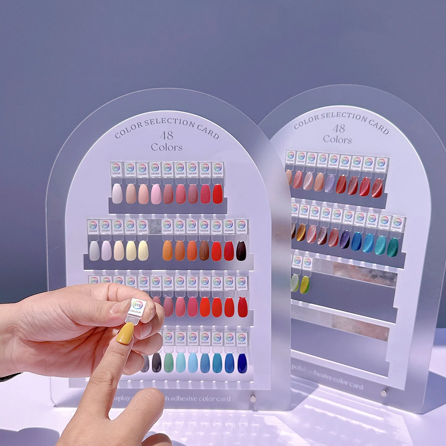 

Acrylic 48 Colors Nail Color Plate Magnetic Nail Tips Display Board Comparison Color Card Nail Art Testing Board Manicure Tools