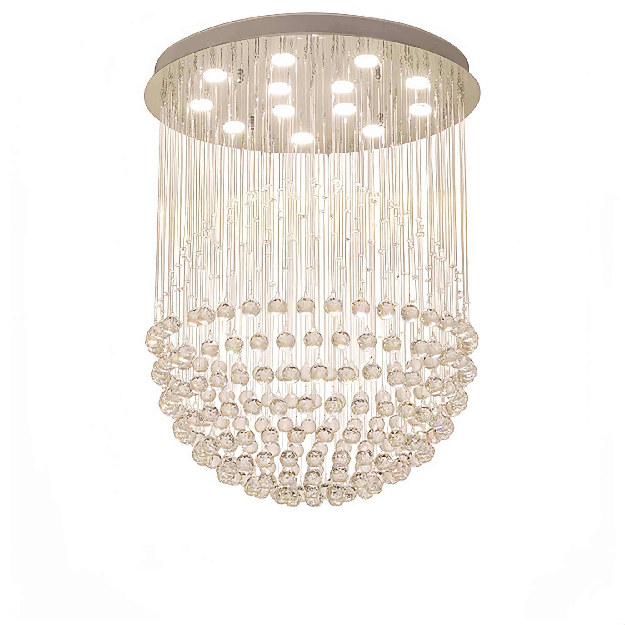 

K 9 Crystal Ball LED Pendant Light Minimalist Stainless Steel Glass Chandelier for Living Room Dining Room Bedroom Home Hotel
