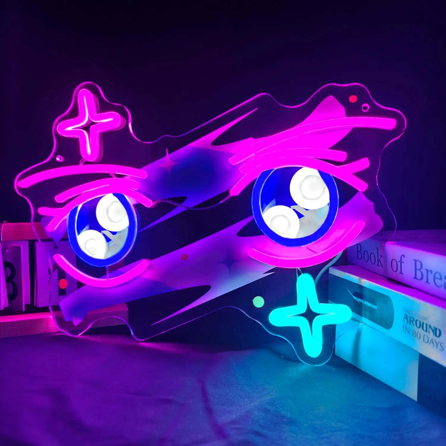 

Аниме Kawaii Eyes Неоновая вывеска Светодиодный мультяшный неоновый свет для геймерской комнаты Спальня Человек Пещера Косплей Комикс Выставочный декор USB Подарок