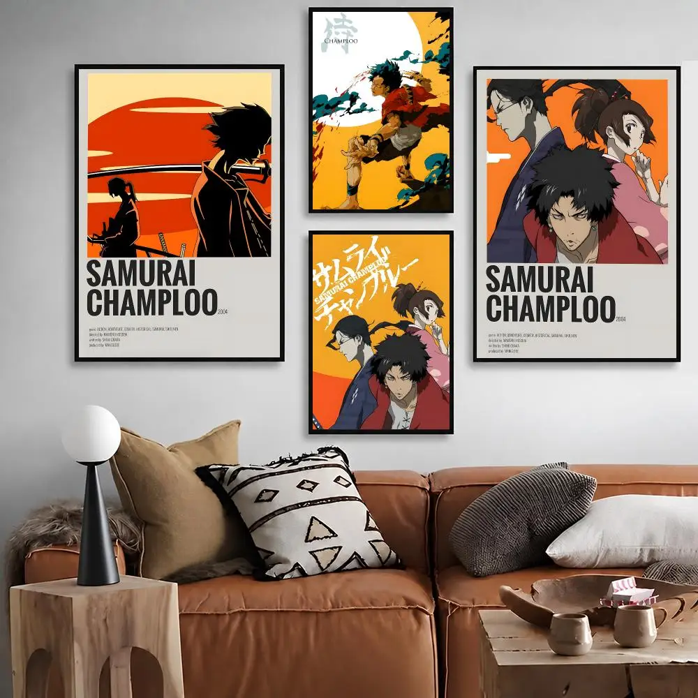Anime Samurai Champloo   Character Print Japanese Graphic Streaming Film Style Wall Artwork Bedroom Decor  Poster