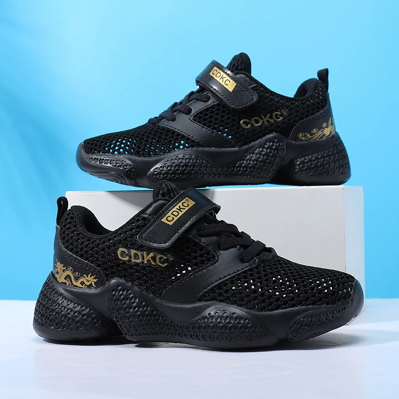 Kids Mesh Sneakers Boys Shoes Non-Slip Breathable Sport Shoes for Boys Lightweight Casual Running Shoes for School Outdoor