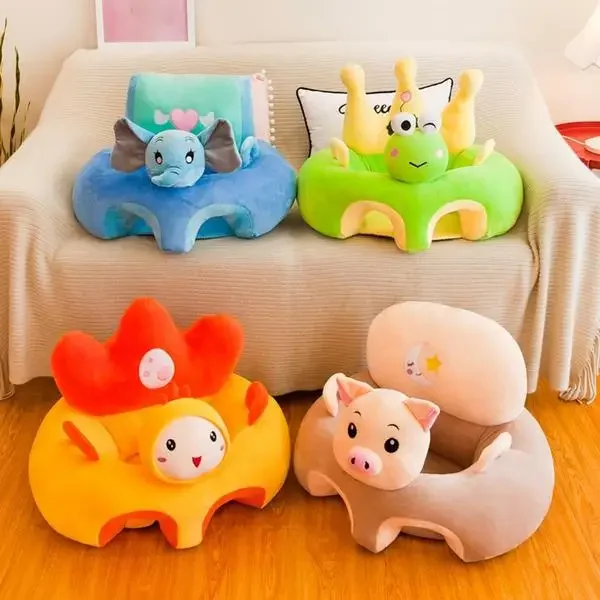 Juste de siège de soutien pour canapé de bébé, chaise en peluche pour apprendre à s'asseoir, bouffée de accent confortable pour tout-petits, lavable