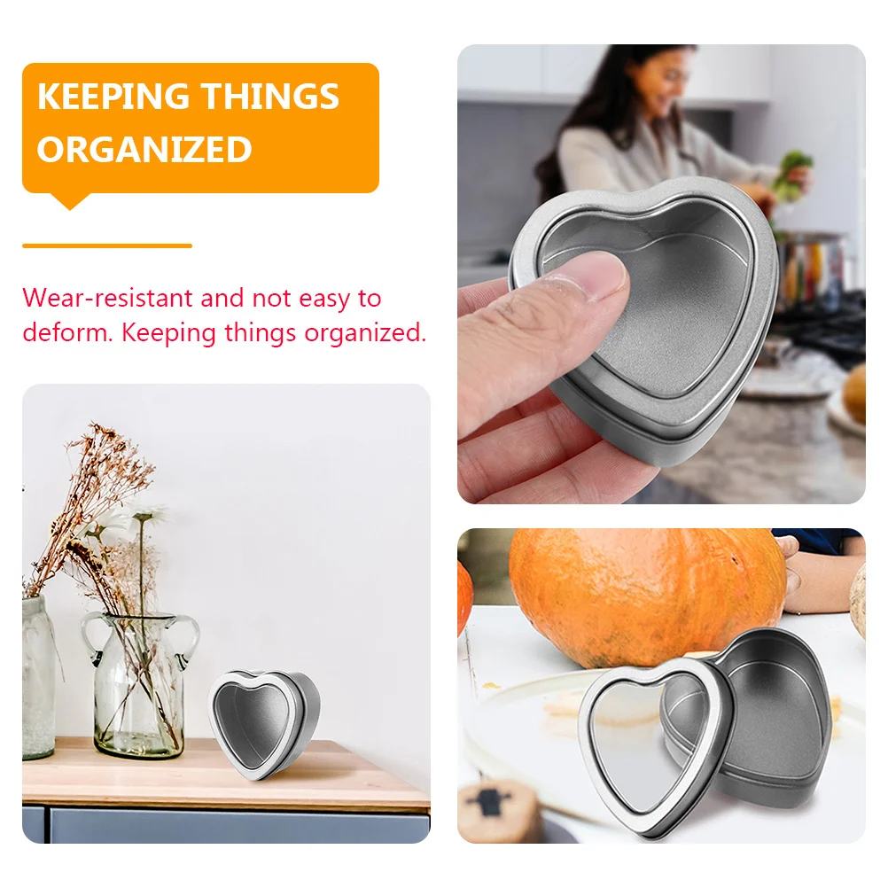 

20 Pcs Tea Storage Container Gum Holder Case Decorative Tin Small Boxes Heart Shaped Sachet Candy Tinplate