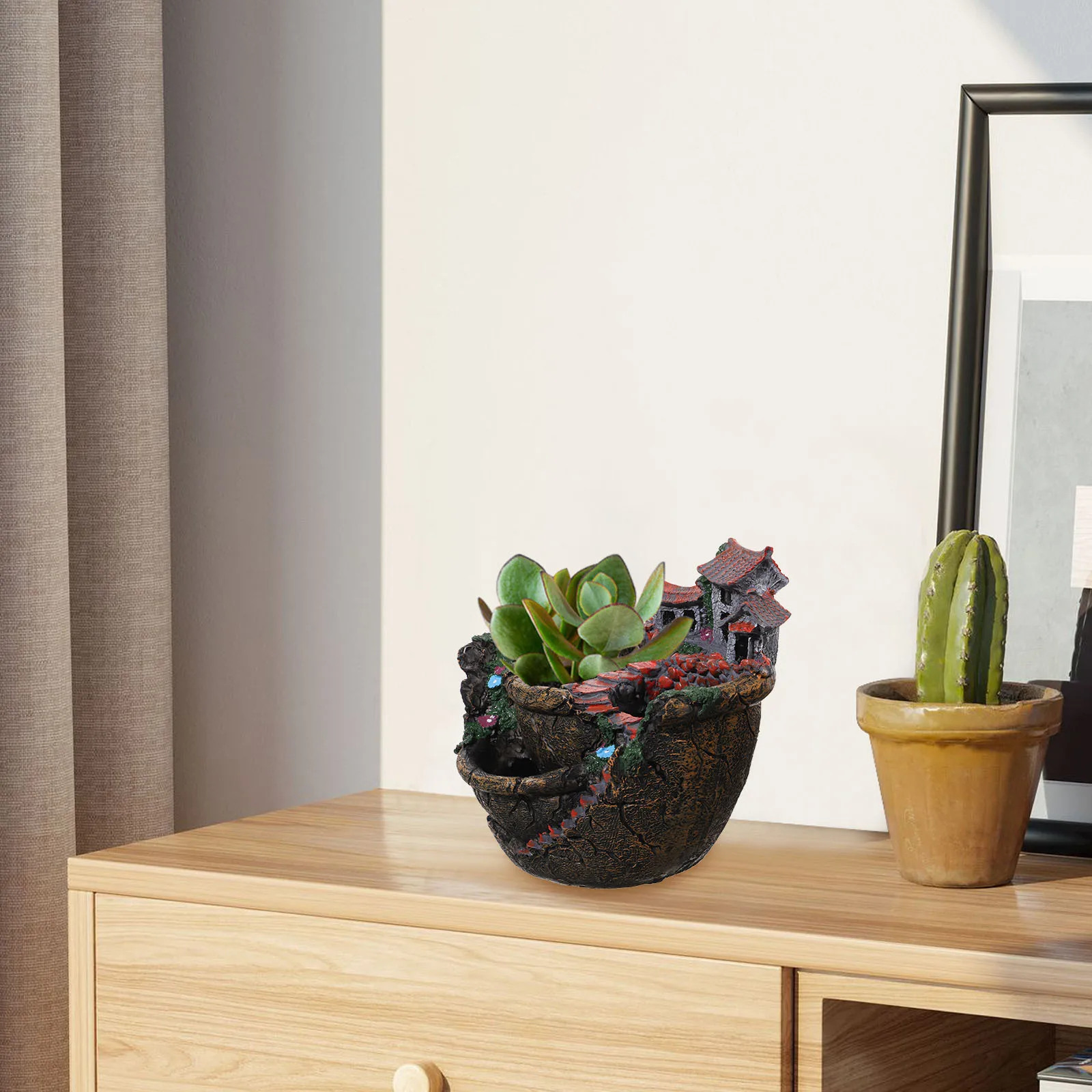 

Micro Landscape Succulent Plant Pot Set Creative Hanging Flower Planter for Desk Balcony Garden Decor Small Plants Holder