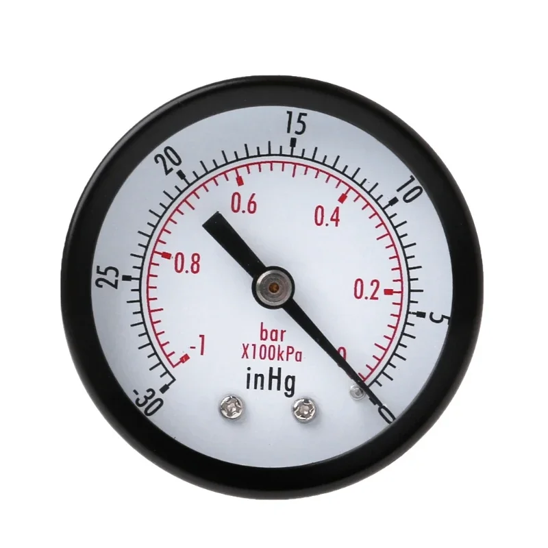 Compact Vacuum Manometer 1/4 inch BSPT Thread 0~-30inHg 0~-1bar Water Gas Pressure Measurment High Accuracy