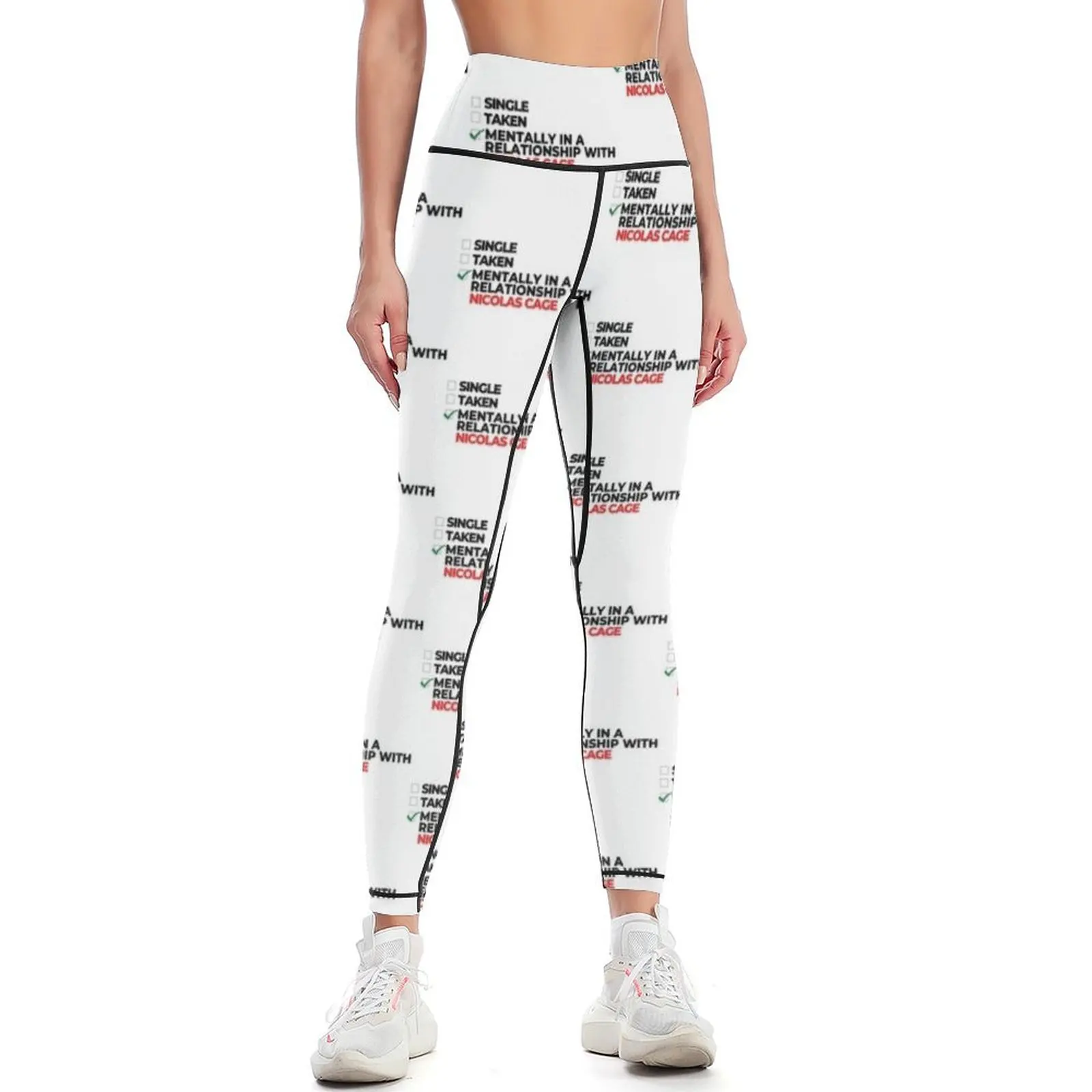 Mentally In A Relationship With Nicolas Cage Leggings Sweatpants joggers for workout clothes for Womens Leggings