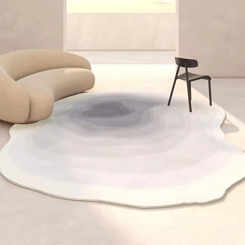 VIKAMA Gradient-Dye Irregular Rug: Noise-Reducing, Machine-Washable Home Decor for the Living Room, Sofa Area, and Home Office