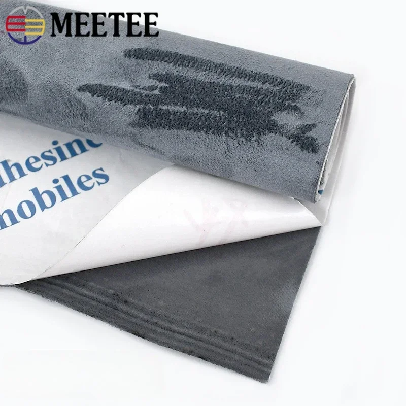 

50/100*143cm Meetee Suede Self-adhesive Fabric Car Interior Anti-scratch Stretchable Fabrics DIY Velvet Cloth Repairs Supplies