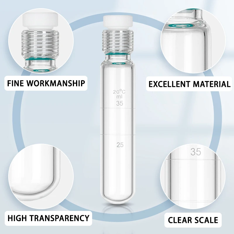 Glass pressure-resistant tube round bottom flat bottom pressure-resistant 5/10/15/25/35/50/100/150ml sealed reaction test tube