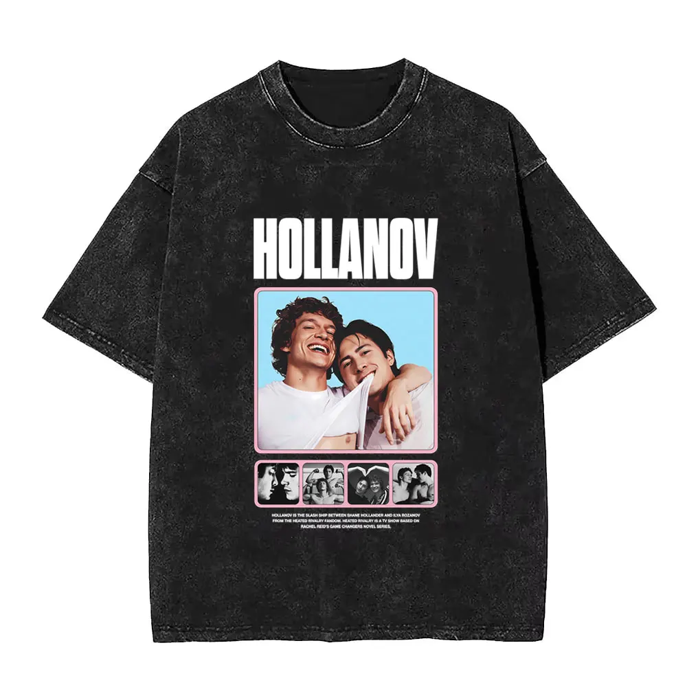 Heated Rivalry Washed T-shirt Shane Hollander‌ Ilya Rozanov Hollanov 2481 Graphic T Shirts Men Women Fashion Vintage Streetwear