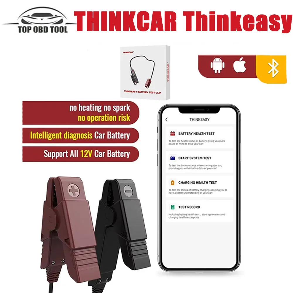 Original New THINKCAR Thinkeasy OBD2 Auto Car Diagnostic Tools Bluetooth Vehicle Battery Tester 12V 2000CCA For IOS/Andriod