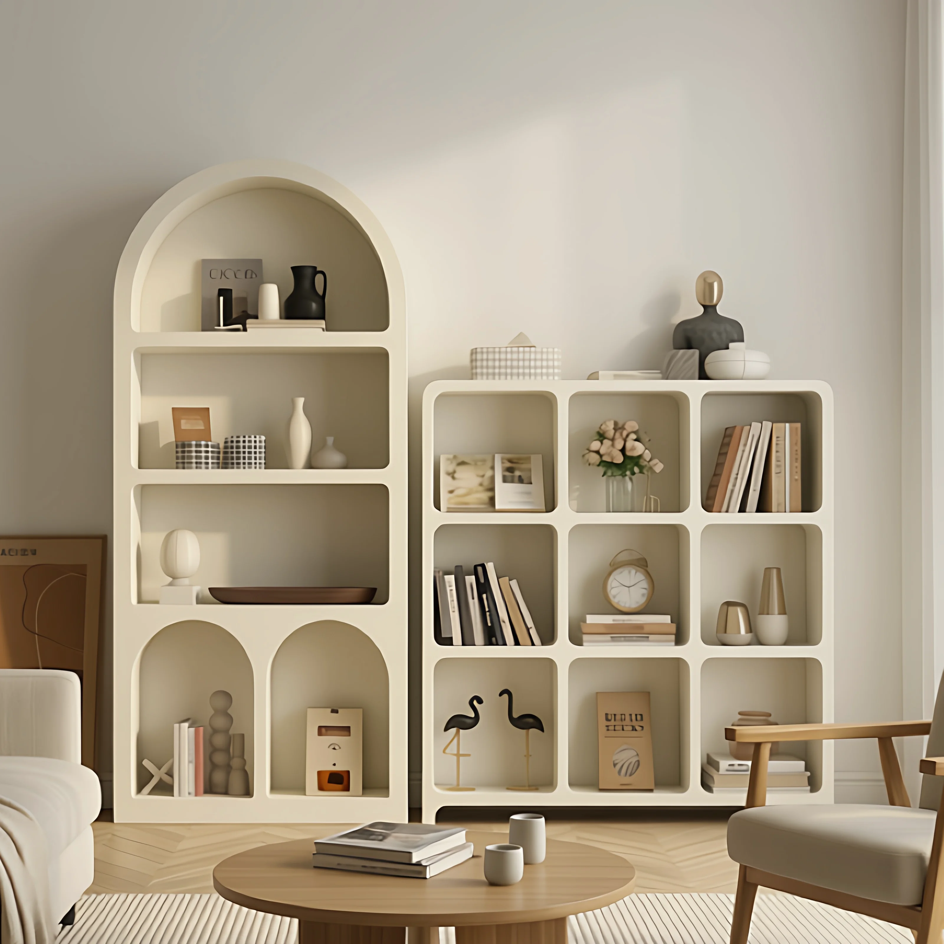 Cave cabinet Lattice bookcase Kindergarten storage cabinet Cream living room side cabinet Locker Free combination display