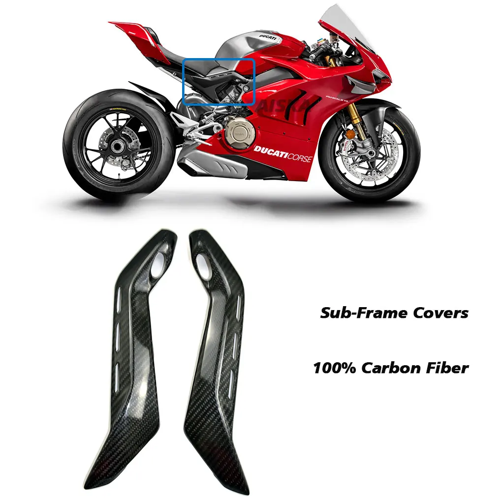 For Ducati Panigale V4 V4S V4R 2018 - 2022 Seat Side Subframe Cover Protectors Fairings Motorcycle Carbon Fiber Underseat Panels