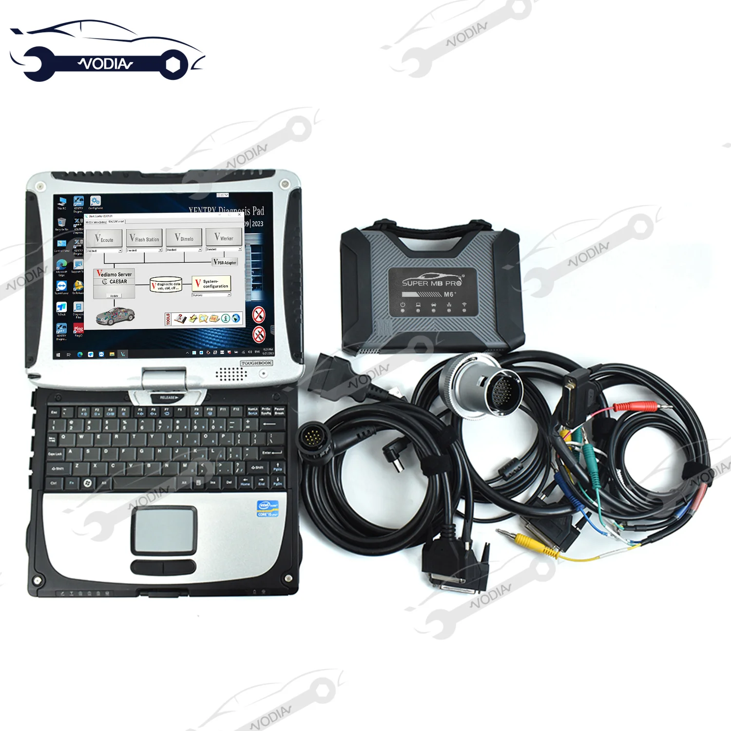 

SUPER MB PRO M6+Trucks Diagnostics Wireless Connection Diagnosis Tool Support Remote C-side Operation For B-ENZ +CF19 laptop