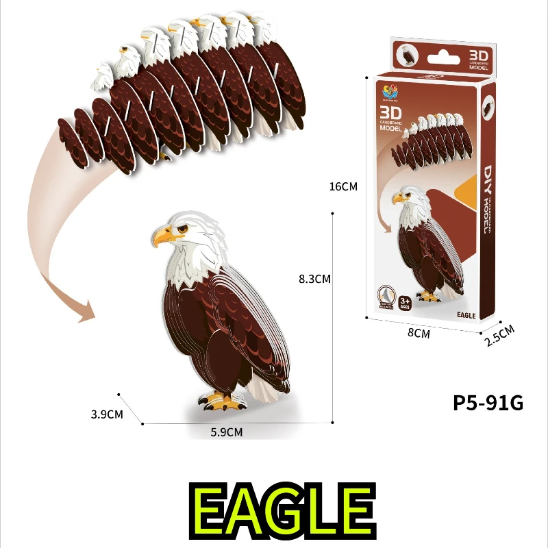 Rompecabezas tridimensional 3d de papel de dibujos animados, juguete para niños, mundo animal, jardín de infantes, adorno educativo hecho a mano, modelo DIY