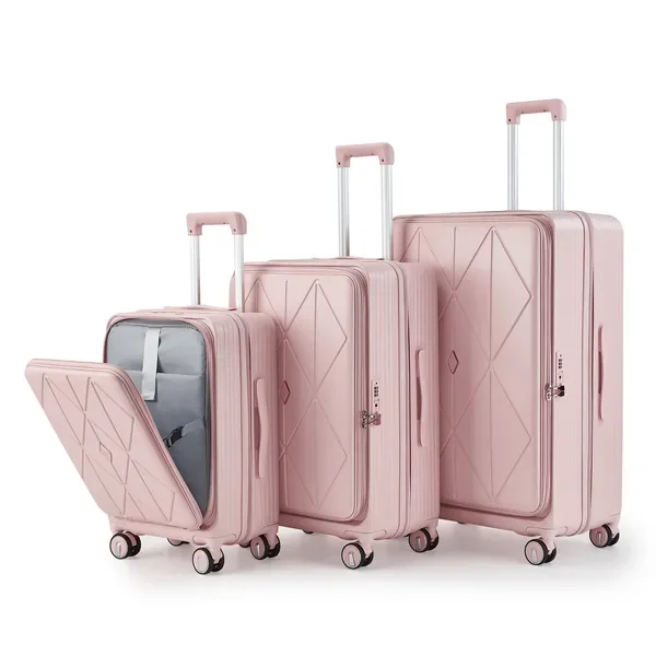 

Piece Luggage Sets(20/24/28),100% PC Expandable Carry On Luggage,TSA Lock Airline Approved Spinner Travel Suitcase