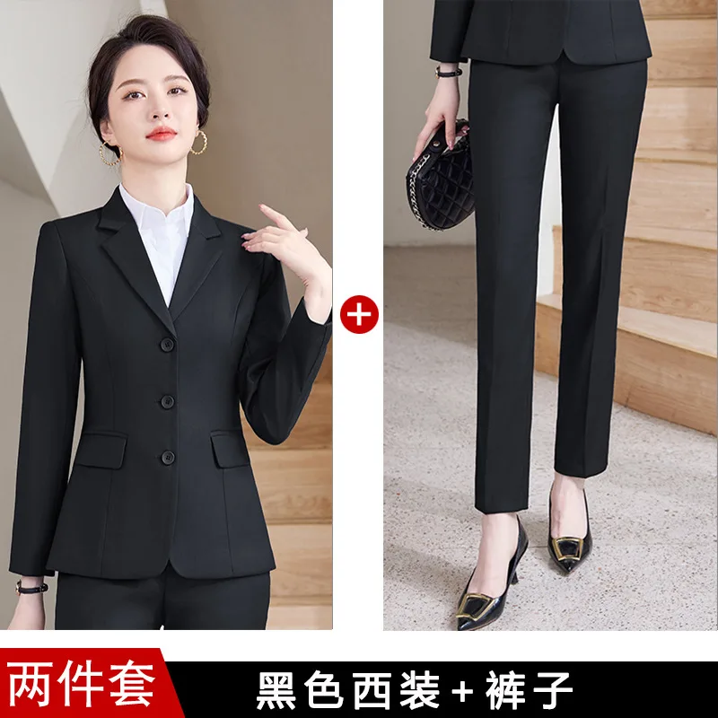 Giacca da abito professionale Set da donna Primavera Autunno Nuovo abbigliamento da lavoro Giacca formale a tre bottoni Abbigliamento da lavoro Abbigliamento da donna elegante