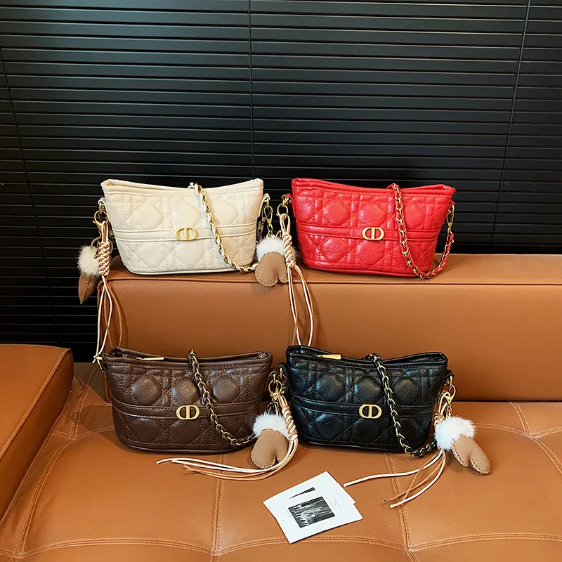 

Designer New High End Sense Niche Bag For Women Retro Stitching Crossbody Bag Versatile Chain Strap Shoulder Underarm Purse