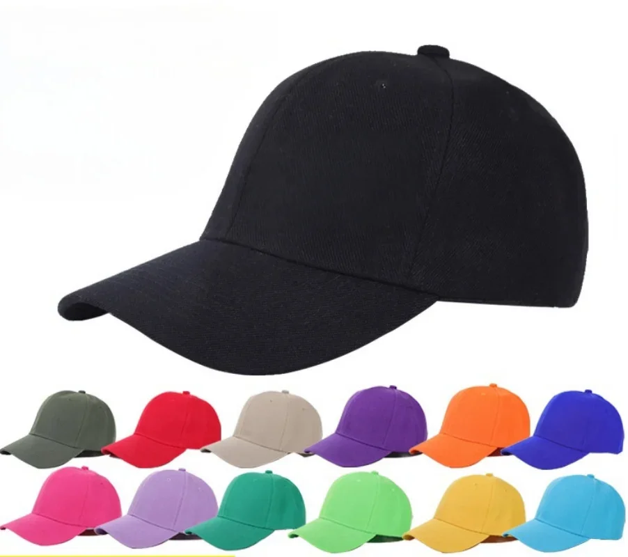 21 Color Custom Logo Print Men's Casual Hat Adjustable Back Women's Solid Baseball Sun Hat Outdoor Travel Fashion Peaked Hat