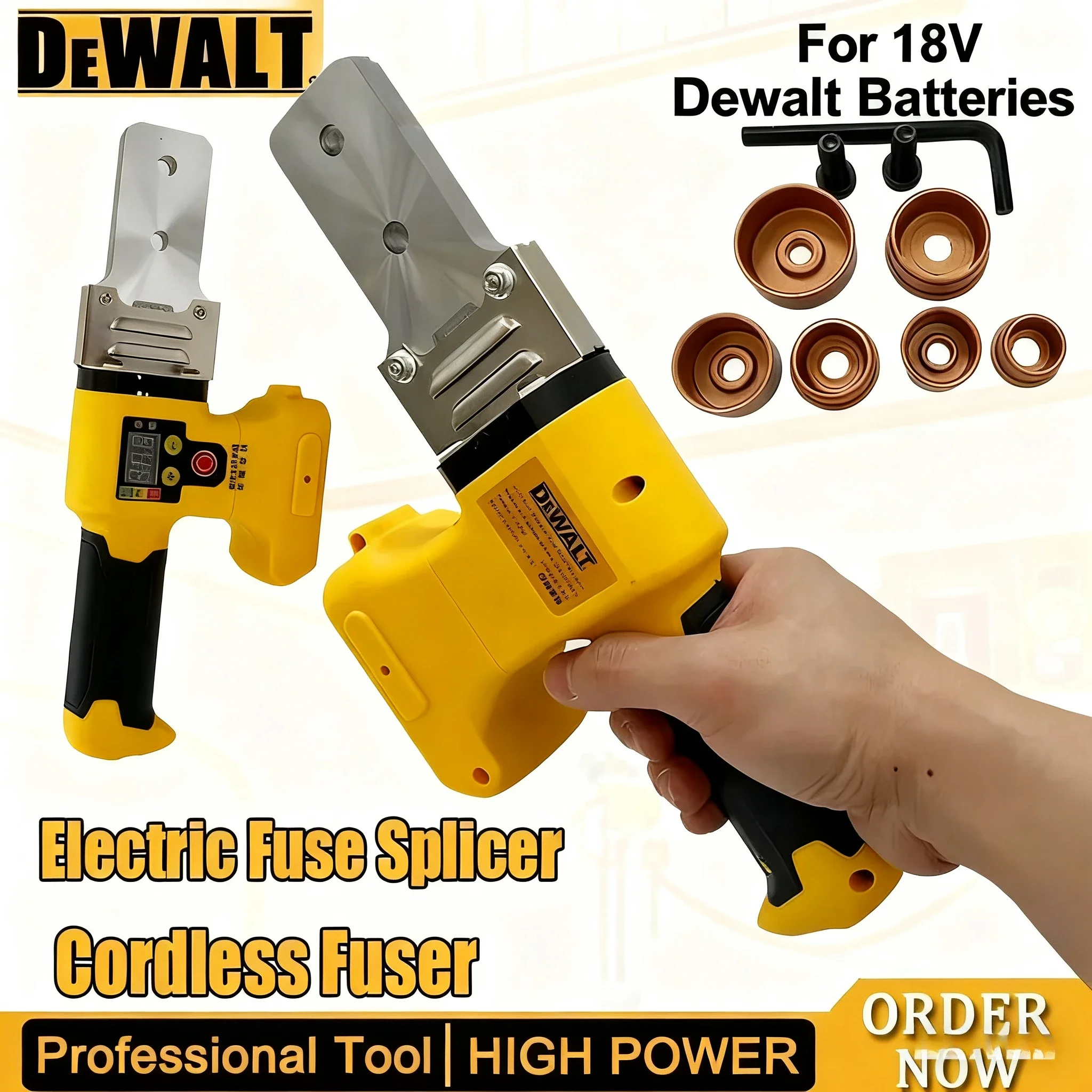 

Dewalt Cordless Electric Fuser Fuse Splicer Pipe Fuser PPR PE Soldering Iron Plastic Tube PP Heating Hot Melt Welding Machine 18