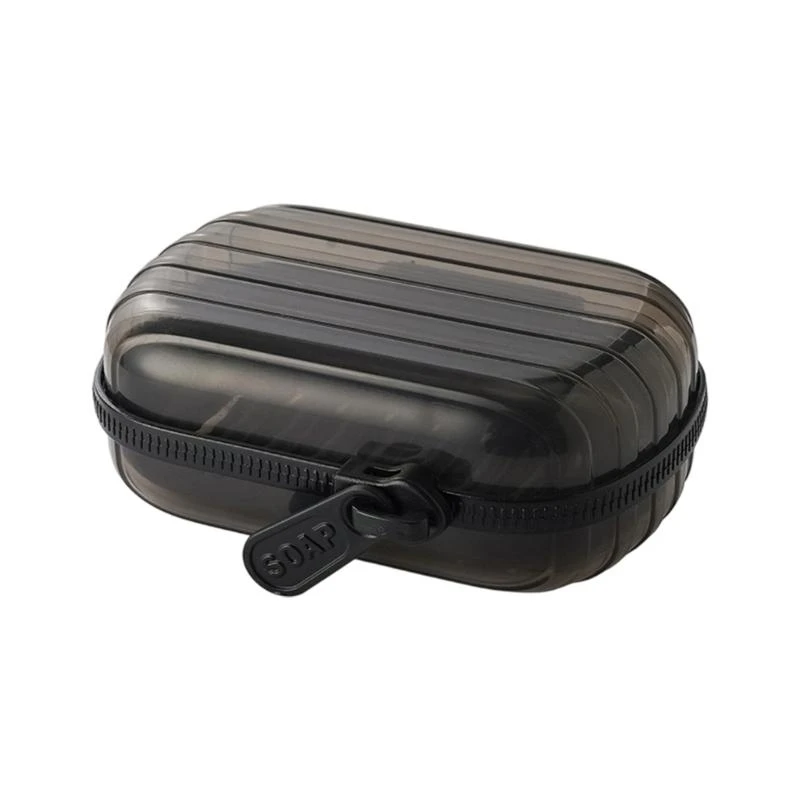 Plastic Soap Holder Secure Zippered Closure Leak Prevent Drain Design Soap Case B95B