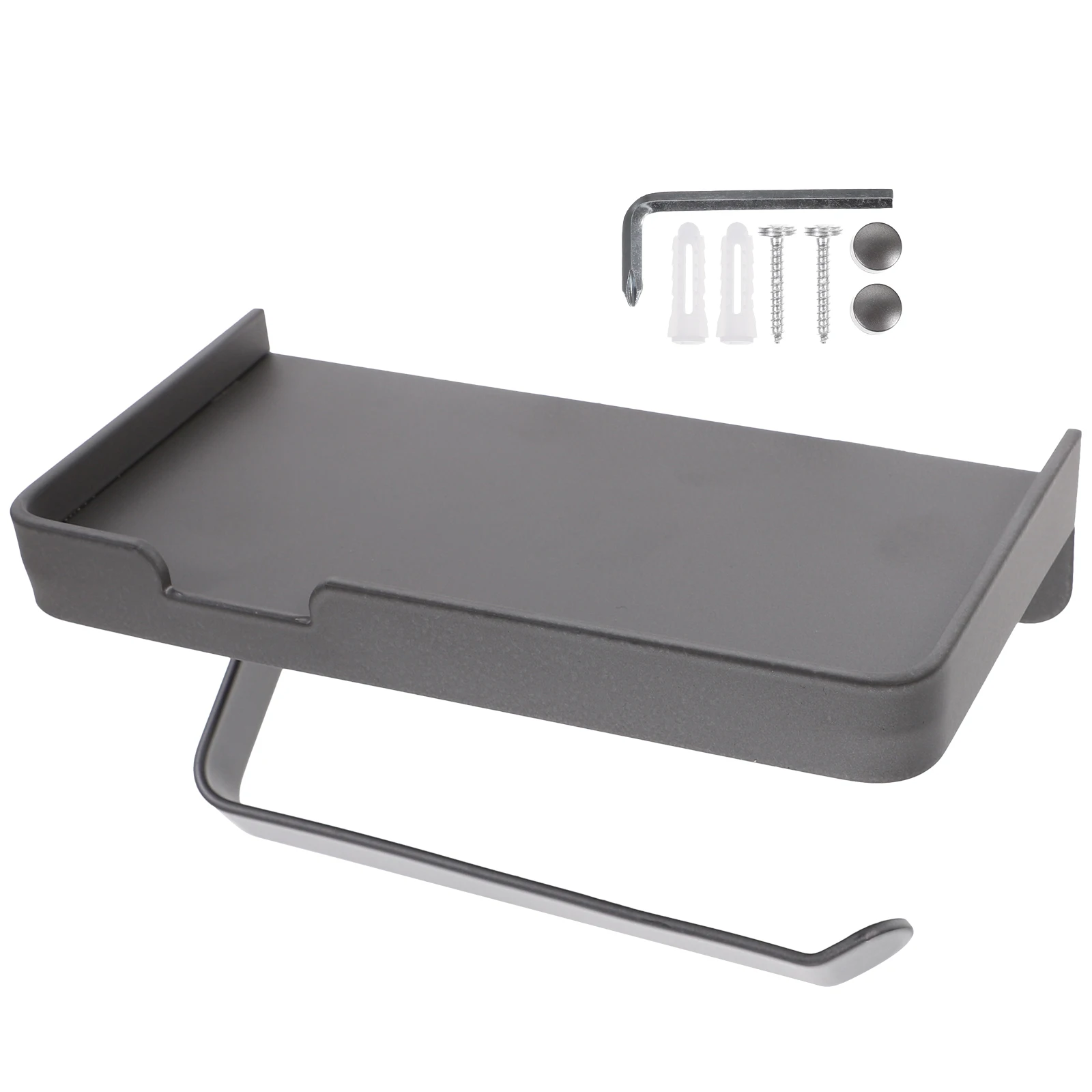 

Stainless Steel Bathroom Wall Mount Toilet Paper Holder Rack Storage Shelf for Phone Eyeglasses Wallet Watch Practical Design
