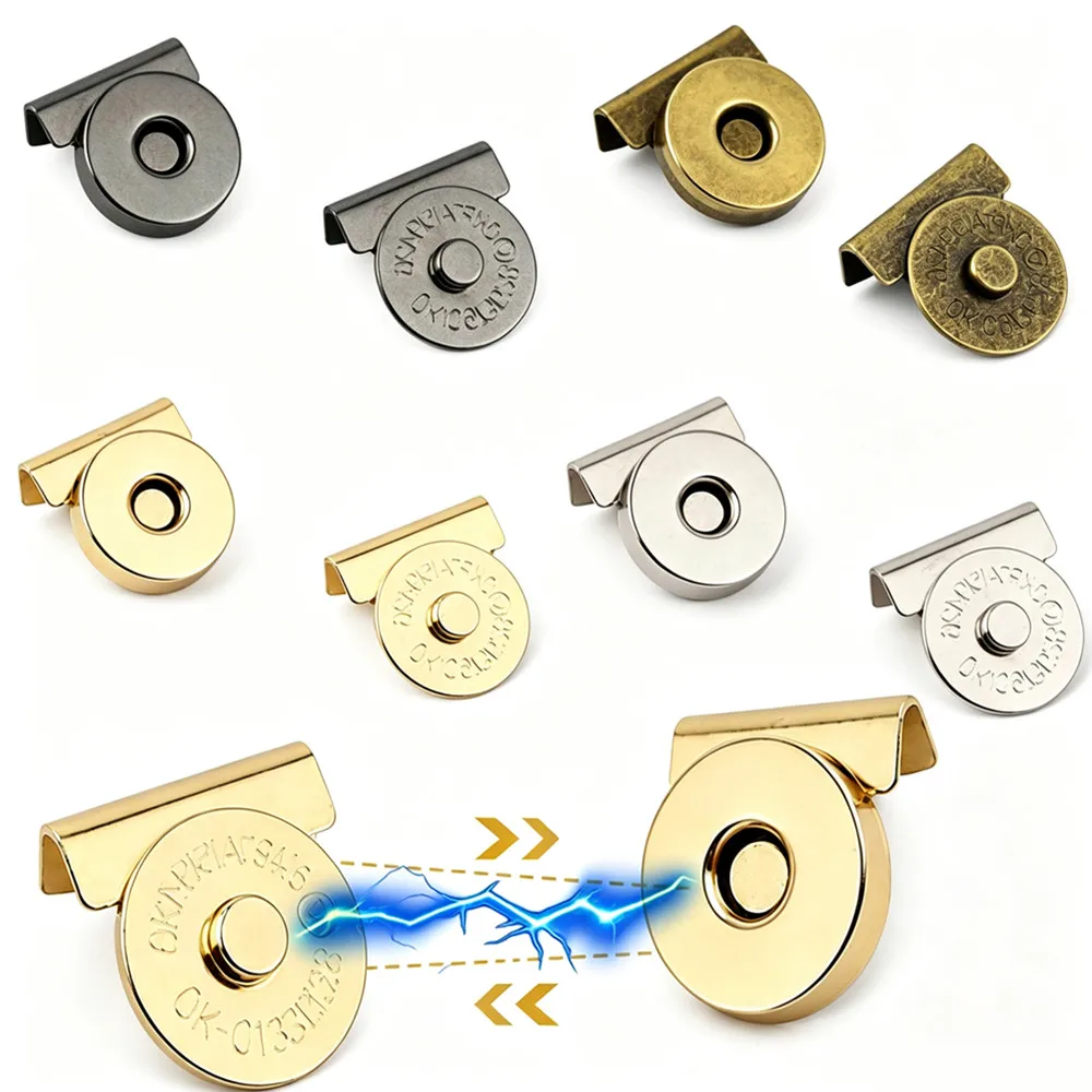 5/100 sets Seamless Magnetic Button Magnet Buckle Hidden Button Snap Button for Shoulder Bag Wallet Clothes Craft Accessories