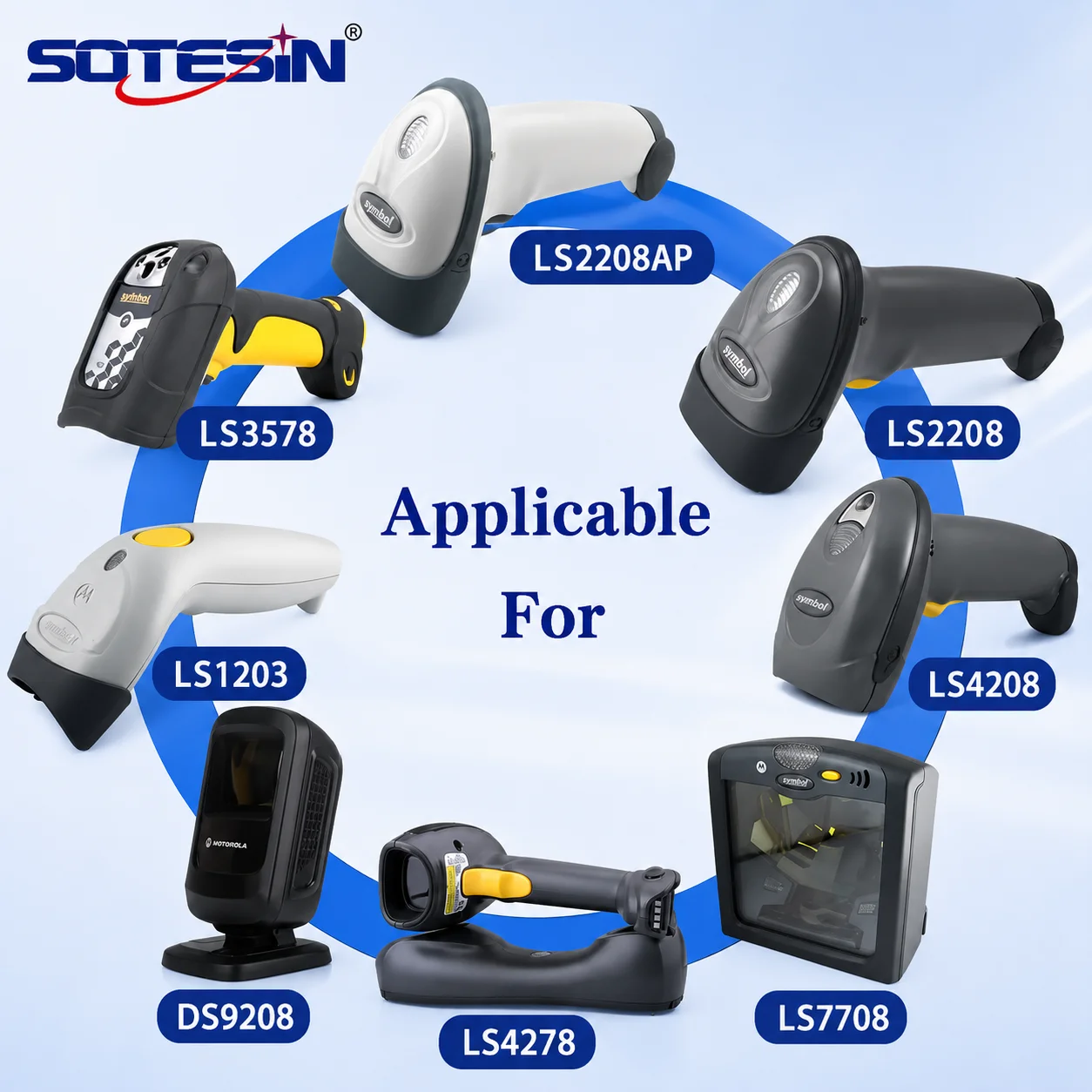 3M Pure Copper DB9 to RJ50 Barcode Scanner Power Cable RS232 to Rj45 QR Code Reader Cable for Zebra Symbol LS1203 LS2208 LS4208