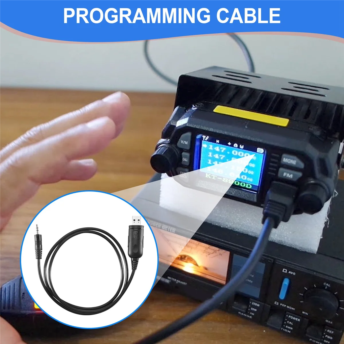 AA88 USB Programming Cable For QYT KT-8900R,KT-8900D,KT-7900D Mobile Transceiver