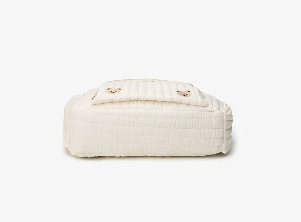 حقيبة حفاضات مطرزة على شكل دب وتوليب أنيقة من النايلون مع مشبك لعربة الأطفال لأساسيات السفر للشباب #5