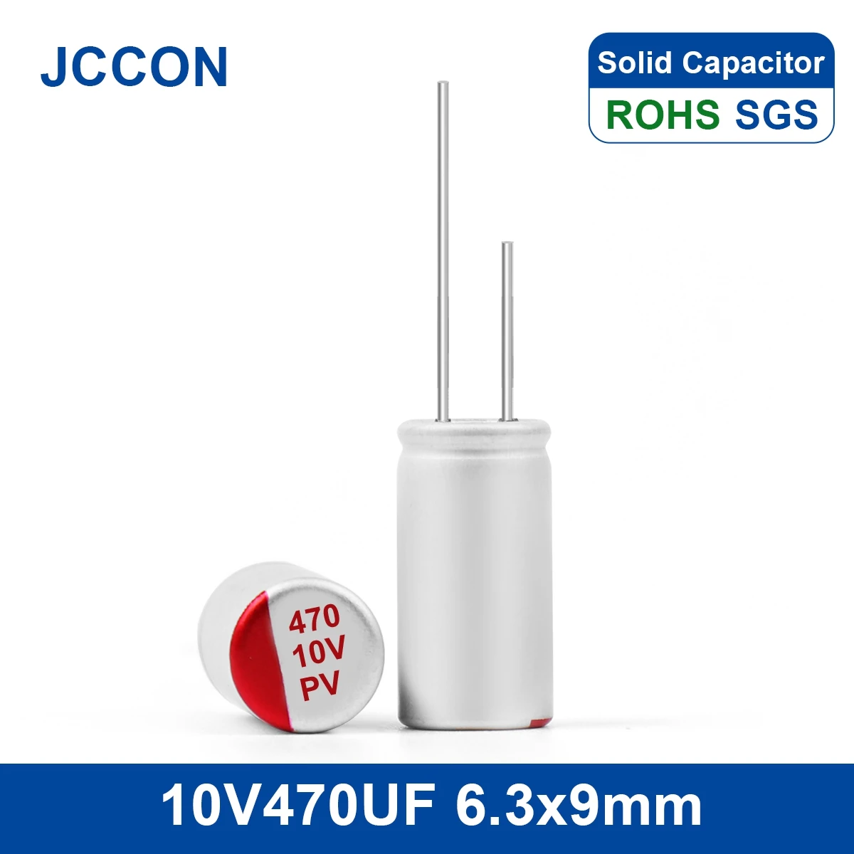 

20Pcs JCCON DIP Solid Electrolytic Capacitor 10V470UF 6.3x9 DIY Graphics Card Motherboard Oiginal