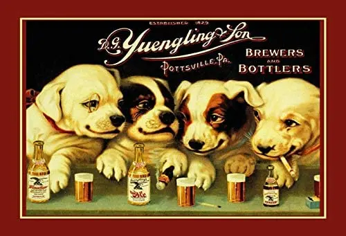 DYTrade Yuengling & Son Ale and Beer Dogs Vintage Look Custom Metal Signs 12 x 16 - Bar Cafe Yard Signs House Signs