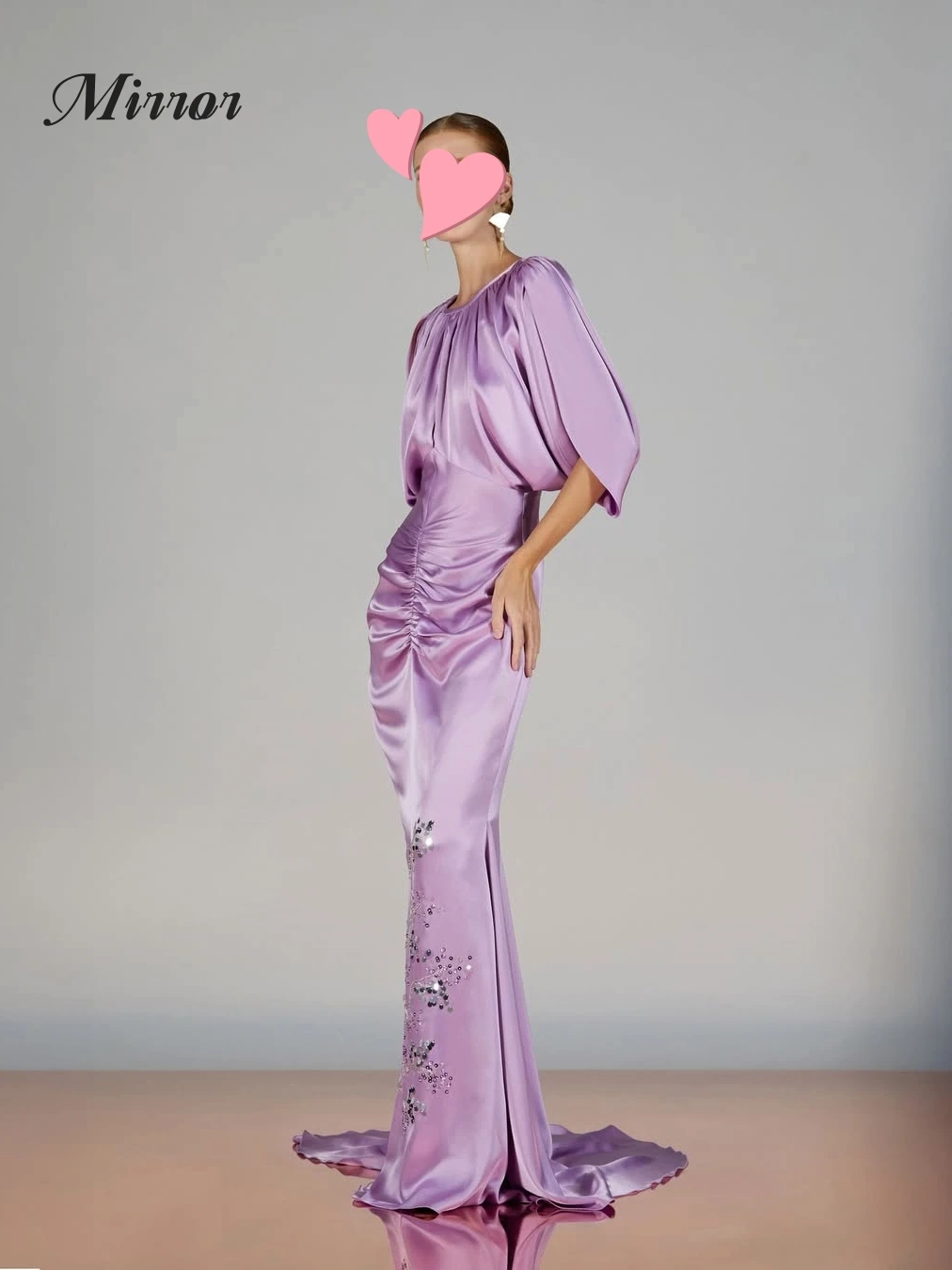 

Mirror Dress Elegant Vintage Sweet Lilac Beads Satin Backless Stylish Customize Formal Occasion Prom Dress Evening Party Gowns