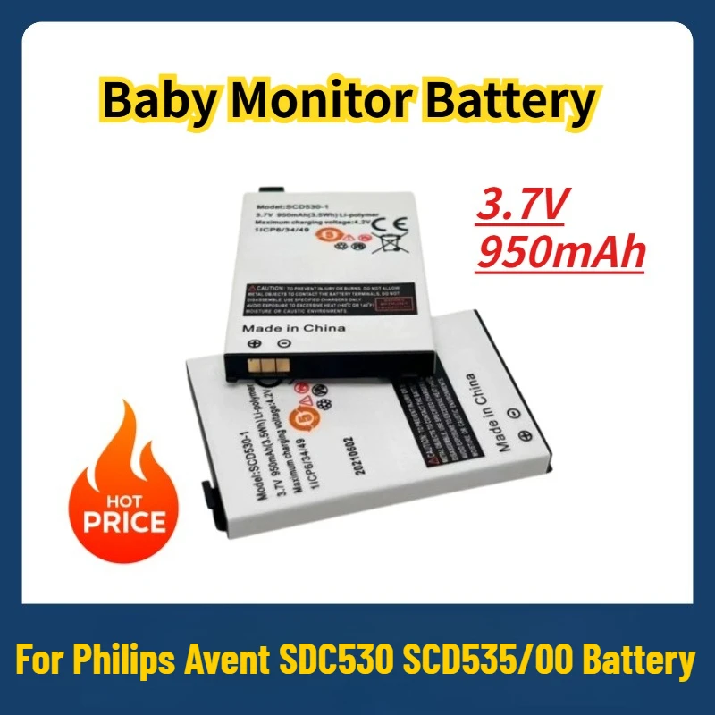 

3.7V 950mAh for Philips Avent SDC530 SCD535/00 Battery