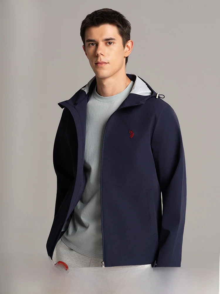 Chaqueta con Capucha para Hombre USPA, Cómoda para el Día a Día, Moderna, Transpirable, de Nailon y Poliéster, Estilo Paul, I...