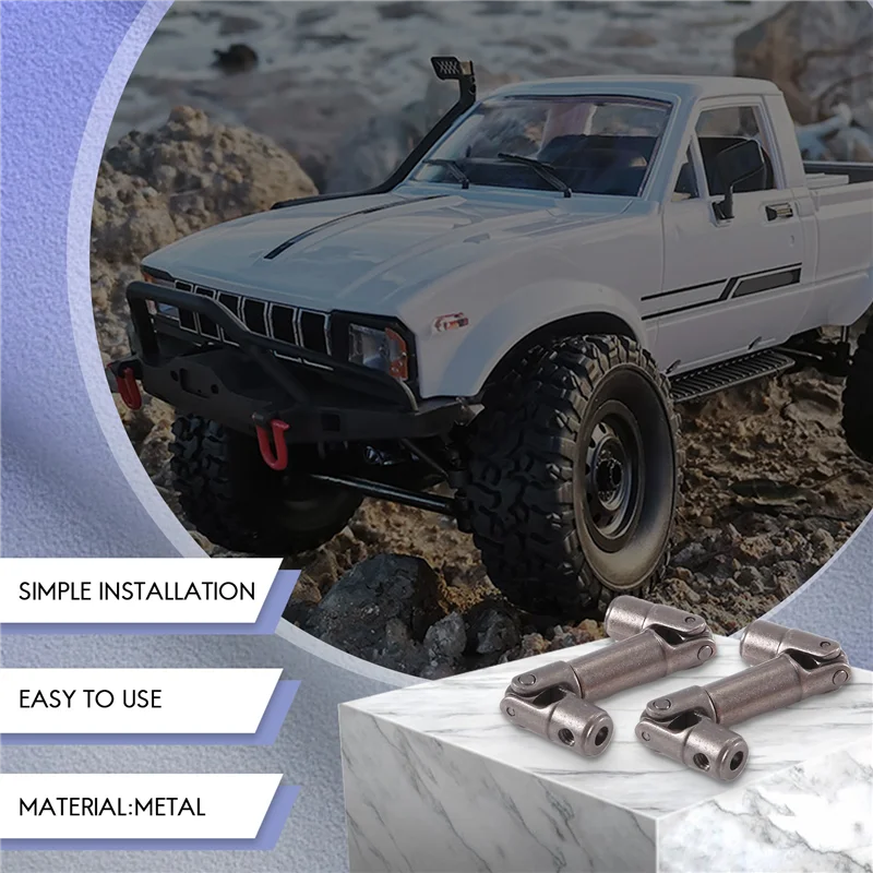 YSUN-2PCS アップグレード金属ドライビングシャフト WPL 1/16 B14 B14K B16 B16K MN90 MN90K MN91 RC カーパーツ クローラー トラック、チタン用