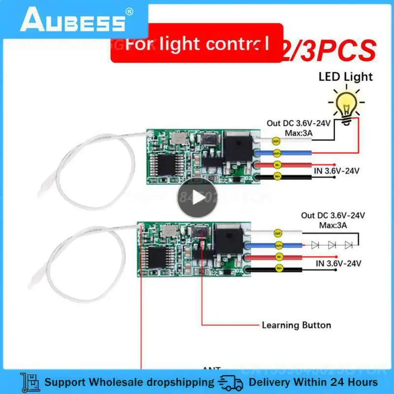 1/2/3PCS Mhz 1CH RF Relay Receiver Universal Wireless Remote Control Switch Micro Module LED Light Controller DC 3.6V-24V DIY