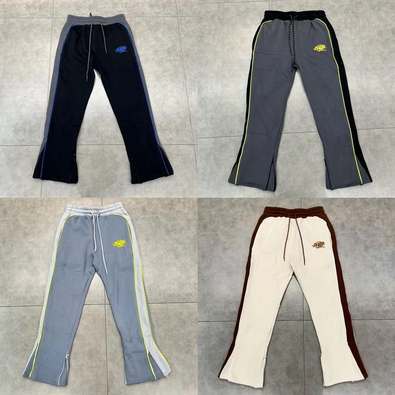 

Synaworld American Sle Fce на подкладке с вышитым логотипом, повседневные свободные прямые брюки и брюки для отдыха High Street