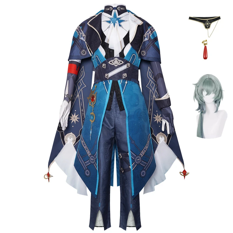 

Game Honkai Star Rail Cosplay Anaxa Costume Anaxagoras Wig Uniform Full Set Game Green Wig Party Outfits Halloween for Man Women