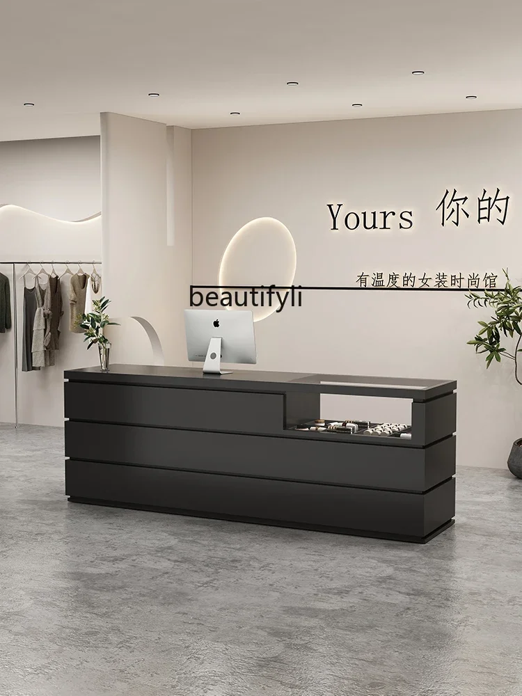 

Hair Salon Bar Simple Clothing Store Cashier Jewelry Shop Cabinet Beauty Salon Reception Desk