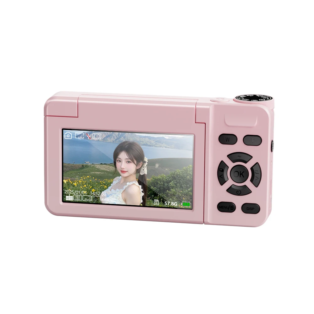 كاميرا رقمية للطلاب 64G Famue FC02 بدقة 64 ميجابكسل - فيديو بدقة 4K، زووم بصري 18X، مستشعر CCD، وضع التجميل، بطارية ليثيوم، هدية مثالية باللون الوردي #2