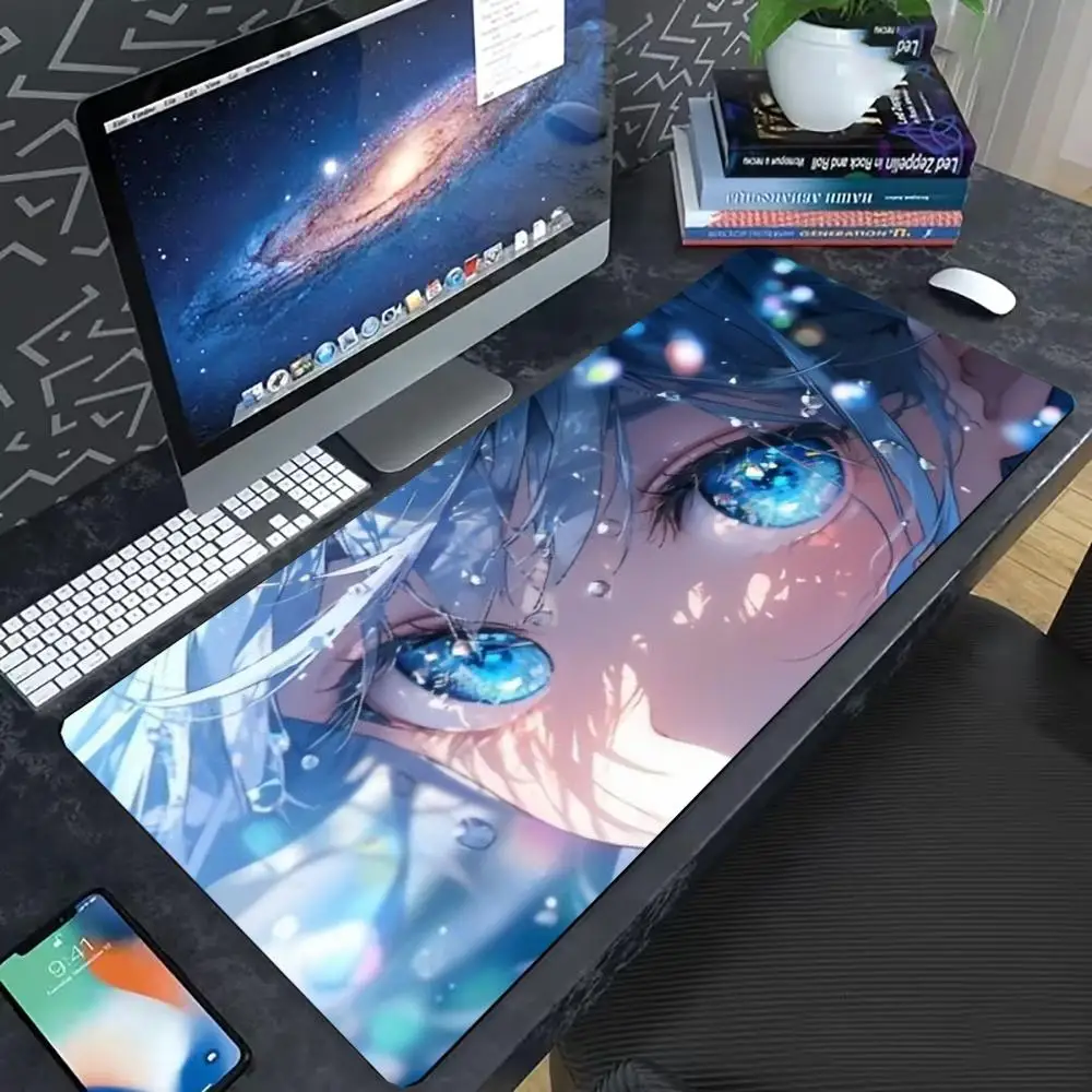 Aesthetic  Shiny Colorful Eyes Large  Glitter Bright Eye Art Print Gaming Keyboard Carpet for Desktop Work Game mouse pad