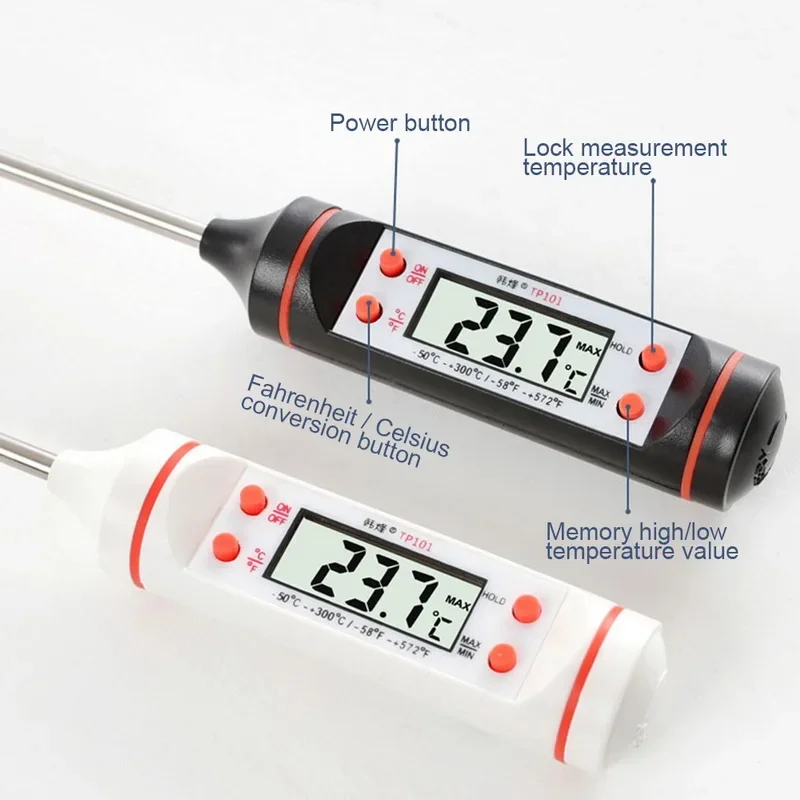 

Kitchen Digital BBQ Food Thermometer Meat Cake Candy Fry Grill Dinning Household Cooking Thermometer Gauge Oven Thermometer Tool