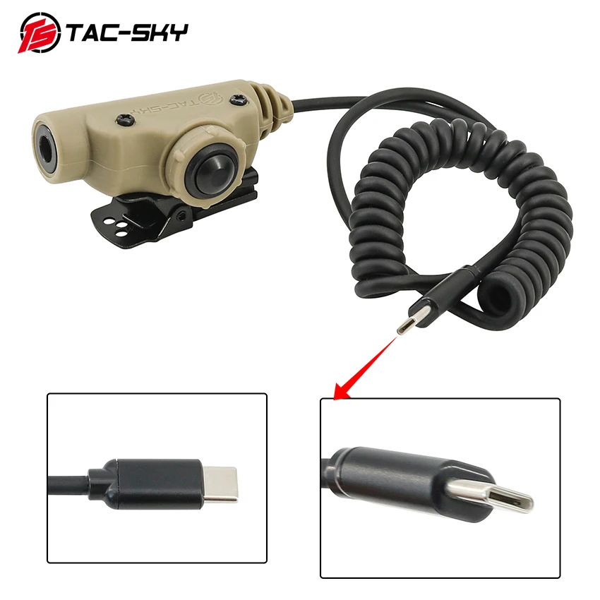 

TS TAC-SKY V2 U94 PTT Adapter with Type-C for COMTAC/SORDIN Tactical Headset, Compatible with Xiaomi Samsung Phone