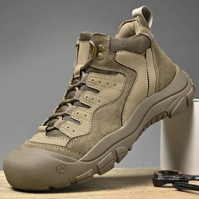 

Мужские кожаные ботинки с высоким берцем Zantuo Hiking oes, повседневные противоскользящие мягкие ботинки для спорта на открытом воздухе, большие размеры