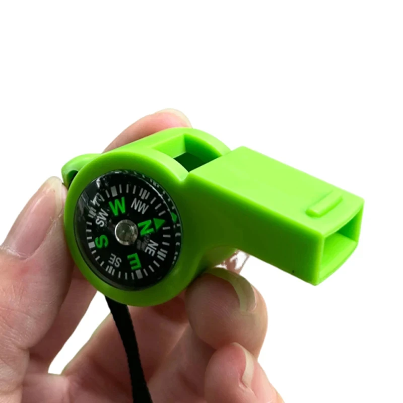2-in-1-Notfallpfeife mit Kompass, Schiedsrichterpfeife, Cheerleading-Pfeife, Sportartikel, Camping, Wandern, Outdoor-Werkzeuge – Detail 5